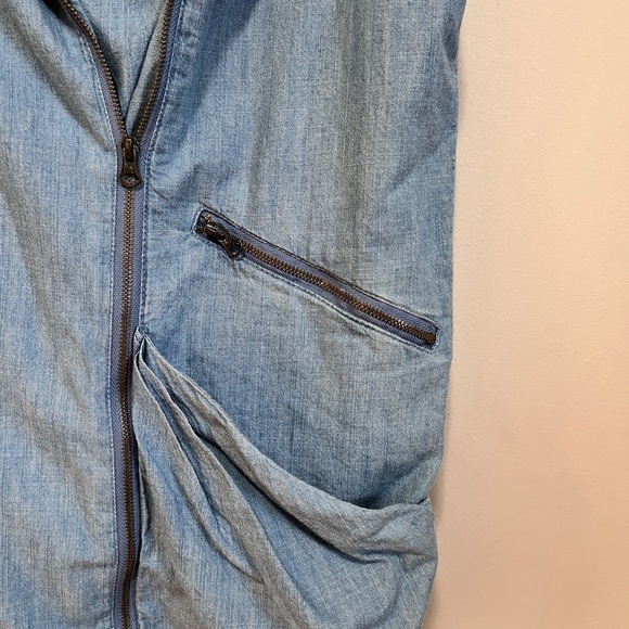 Jack denim cotton vest with zippers size small S - Picture 5 of 8